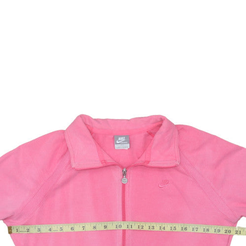 Nike Womens Pink Track Jacket Size 14 Full Zip Cotton Blend