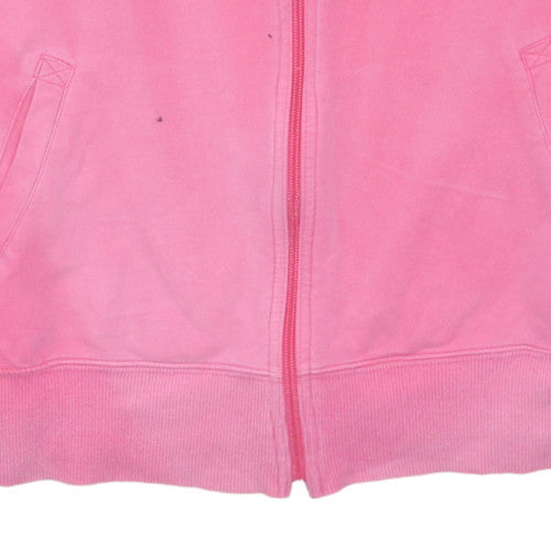 Nike Womens Pink Track Jacket Size 14 Full Zip Cotton Blend