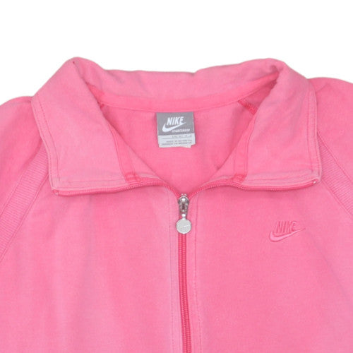 Nike Womens Pink Track Jacket Size 14 Full Zip Cotton Blend
