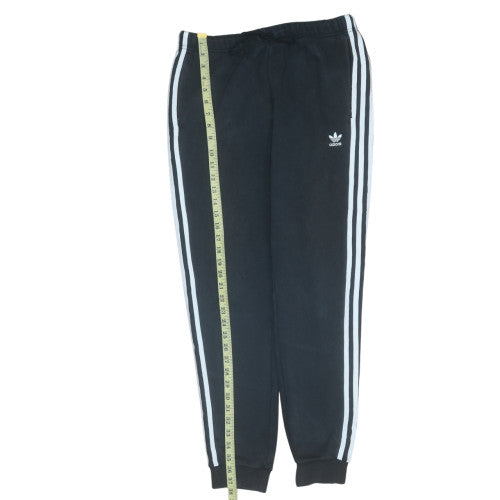 Adidas Womens Black Jogger Trousers Size 12 Logo Stripe