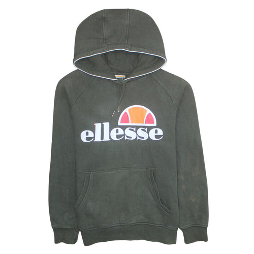 Ellesse Mens Green Pullover Hoodie L Fleece Logo Sportswear