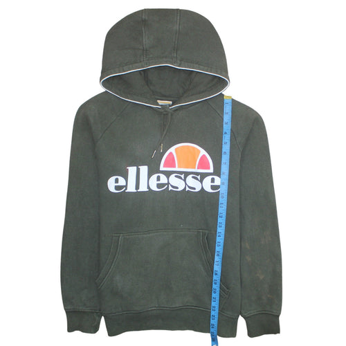 Ellesse Mens Green Pullover Hoodie L Fleece Logo Sportswear