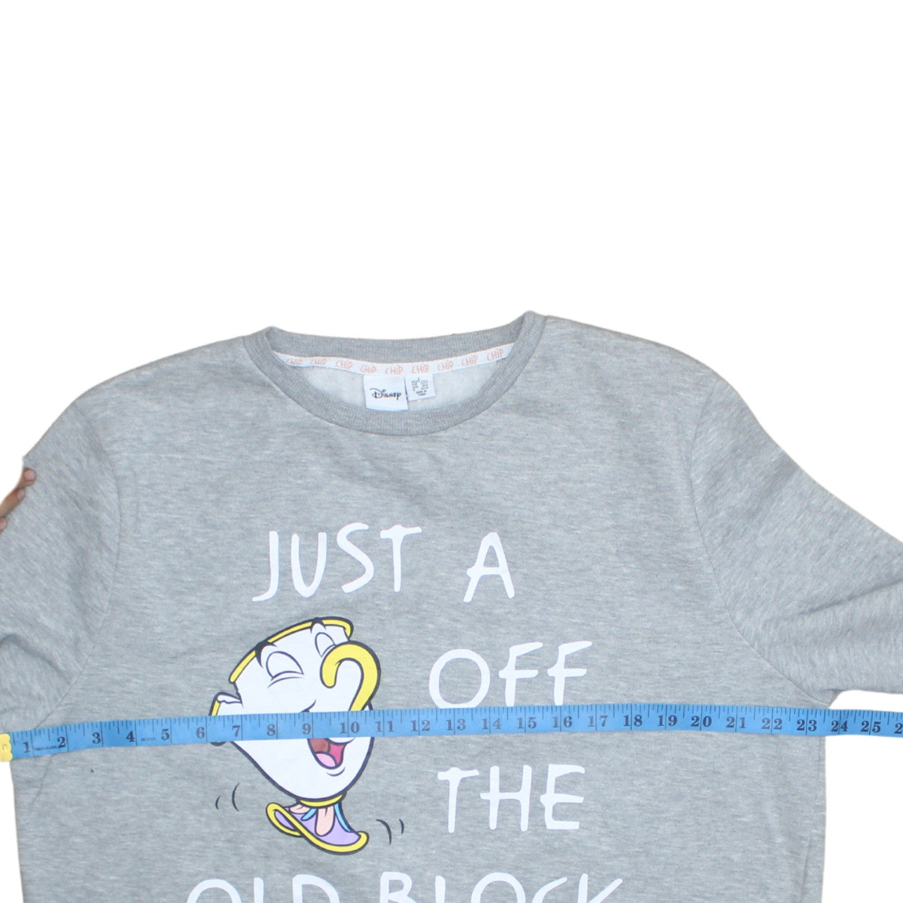 Disney Women’s Grey Chip Sweatshirt Size 10/12 Pullover Jumper