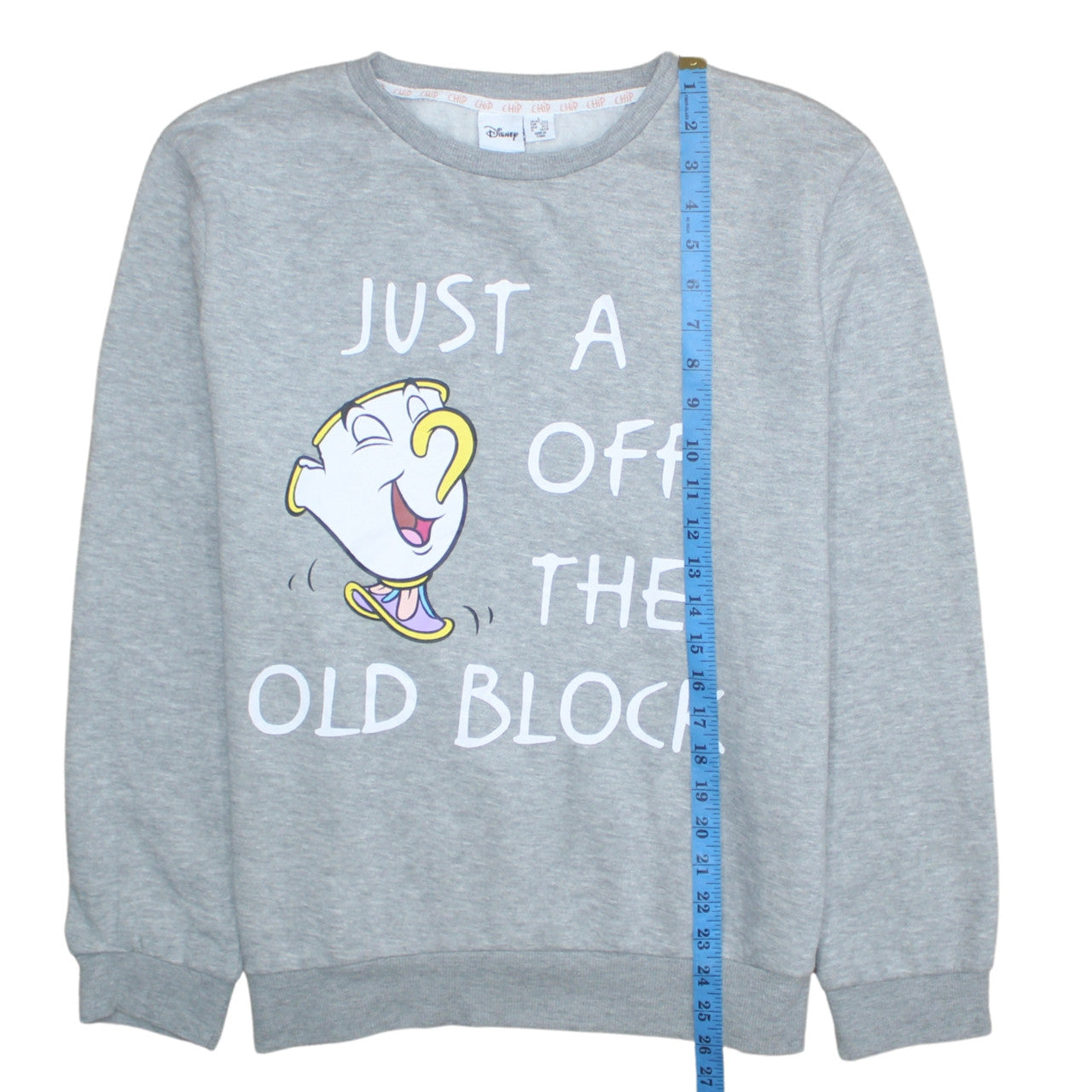 Disney Women’s Grey Chip Sweatshirt Size 10/12 Pullover Jumper