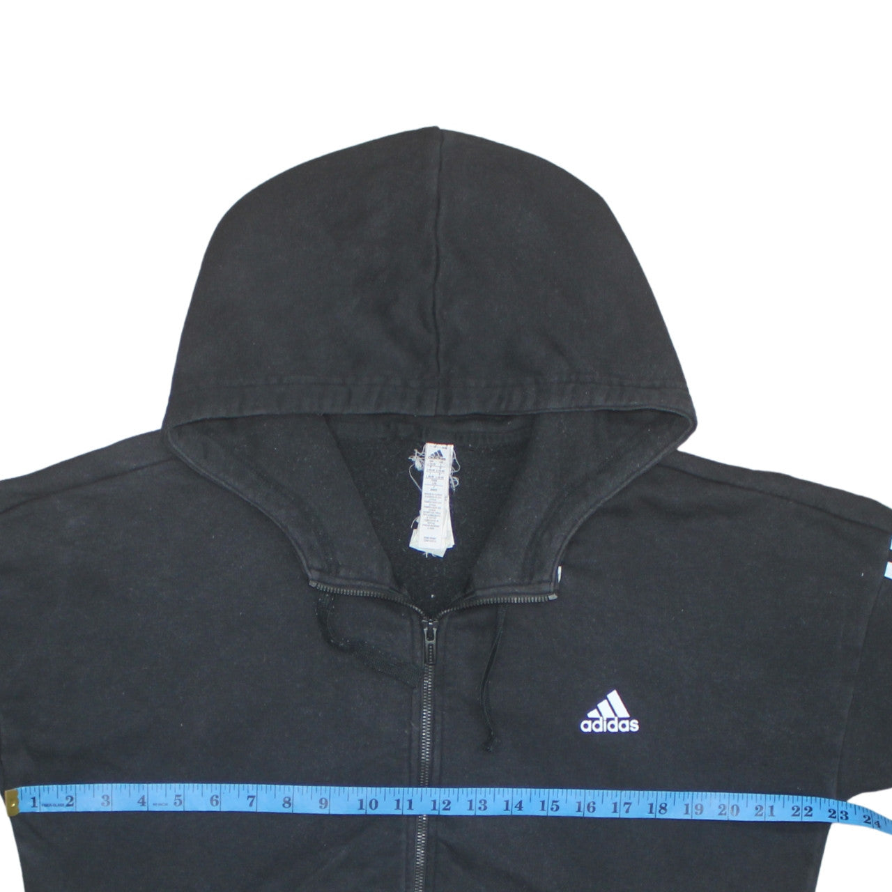 Adidas Women's Black Full Zip Hoodie Size 16-18 Lined Hooded Sweatshirt