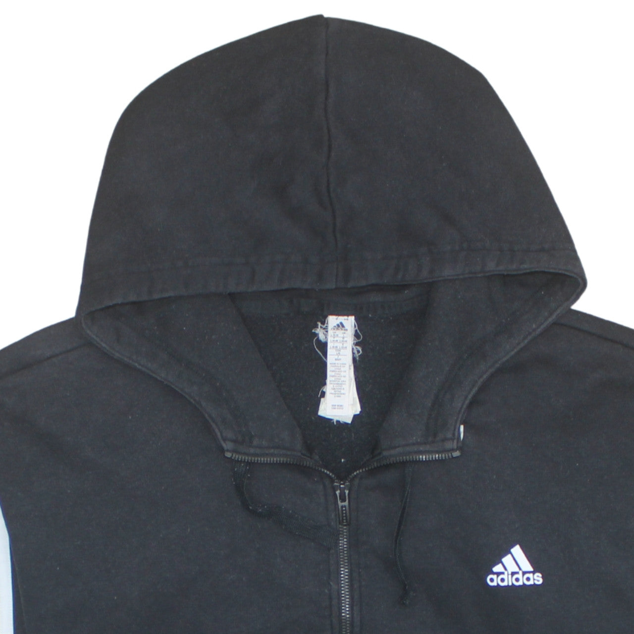 Adidas Women's Black Full Zip Hoodie Size 16-18 Lined Hooded Sweatshirt
