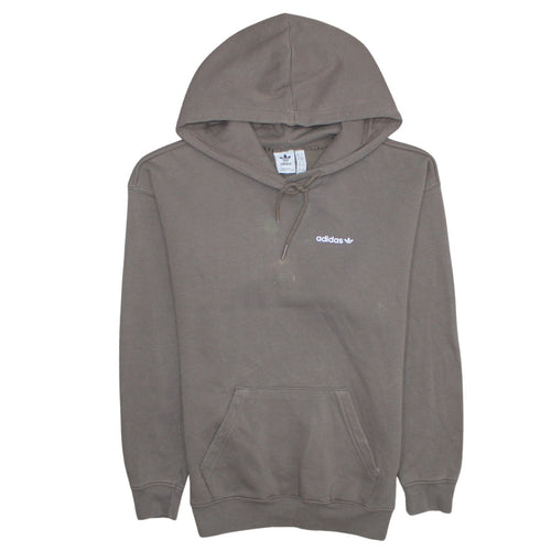 Adidas Women Brown Pullover Hoodie XS Cotton Casual Logo Design