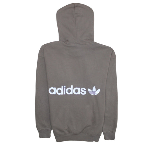 Adidas Women Brown Pullover Hoodie XS Cotton Casual Logo Design