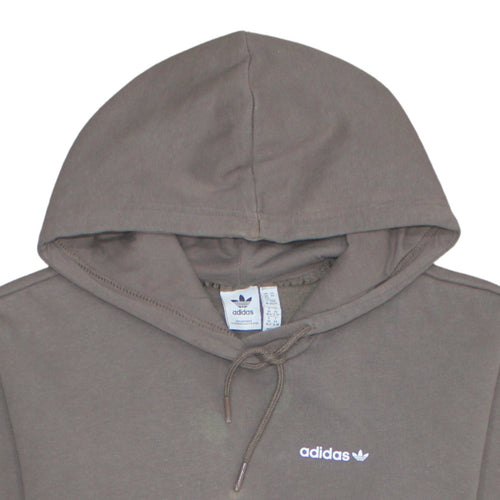 Adidas Women Brown Pullover Hoodie XS Cotton Casual Logo Design