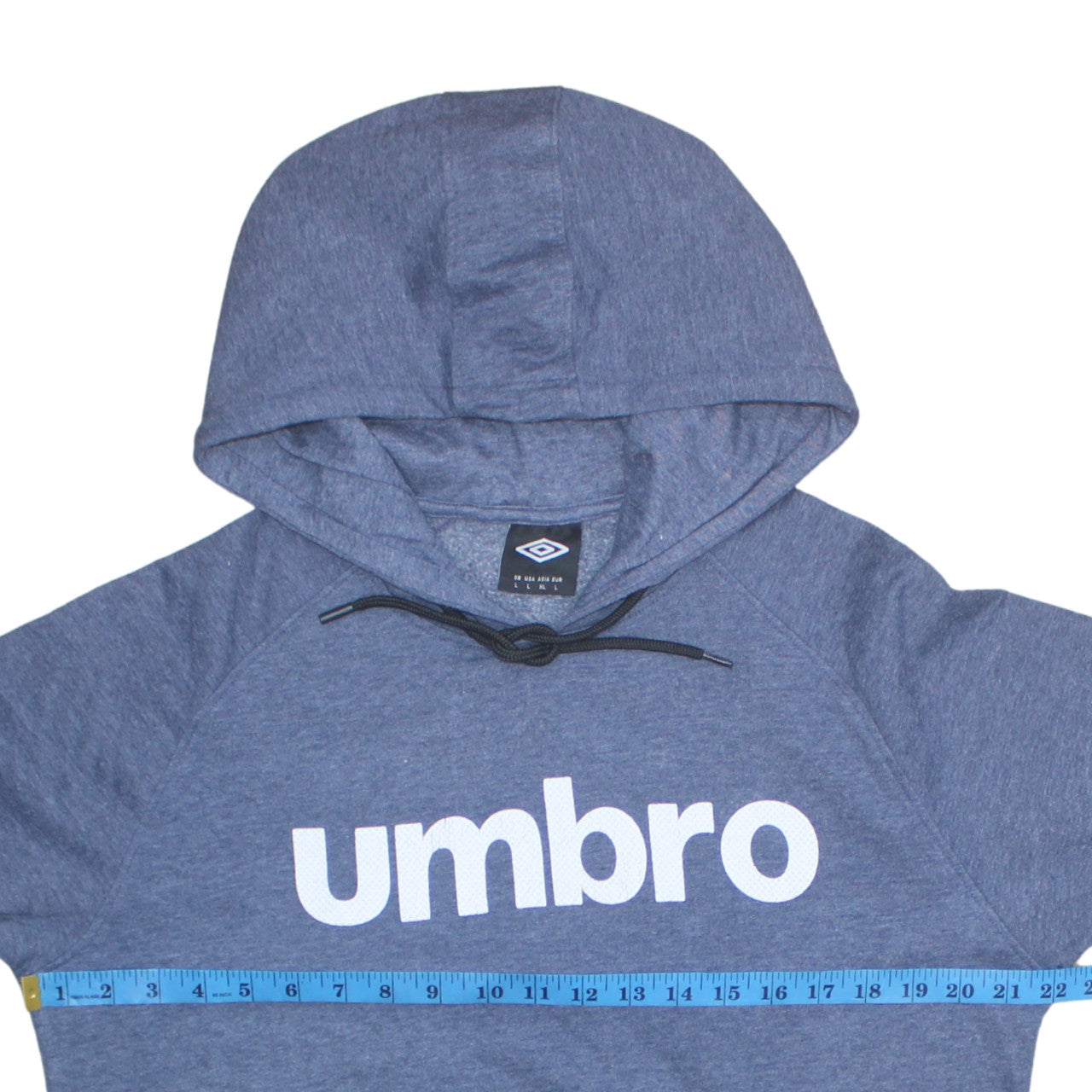 Umbro Men's Blue Pullover Hoodie Large Sports Fleece Sweatshirt