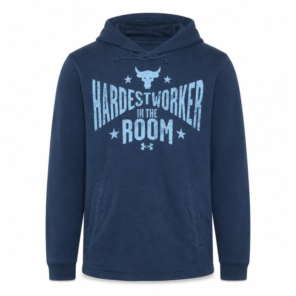 Front view of Under Armour Men's Blue Pullover Hoodie M Sports Graphic