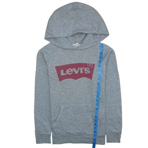 Levi's Women's Grey XS Pullover Hoodie with Logo Graphic Print