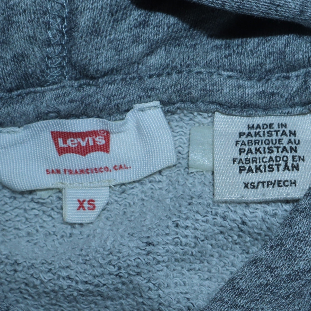 Levi's Women's Grey XS Pullover Hoodie with Logo Graphic Print