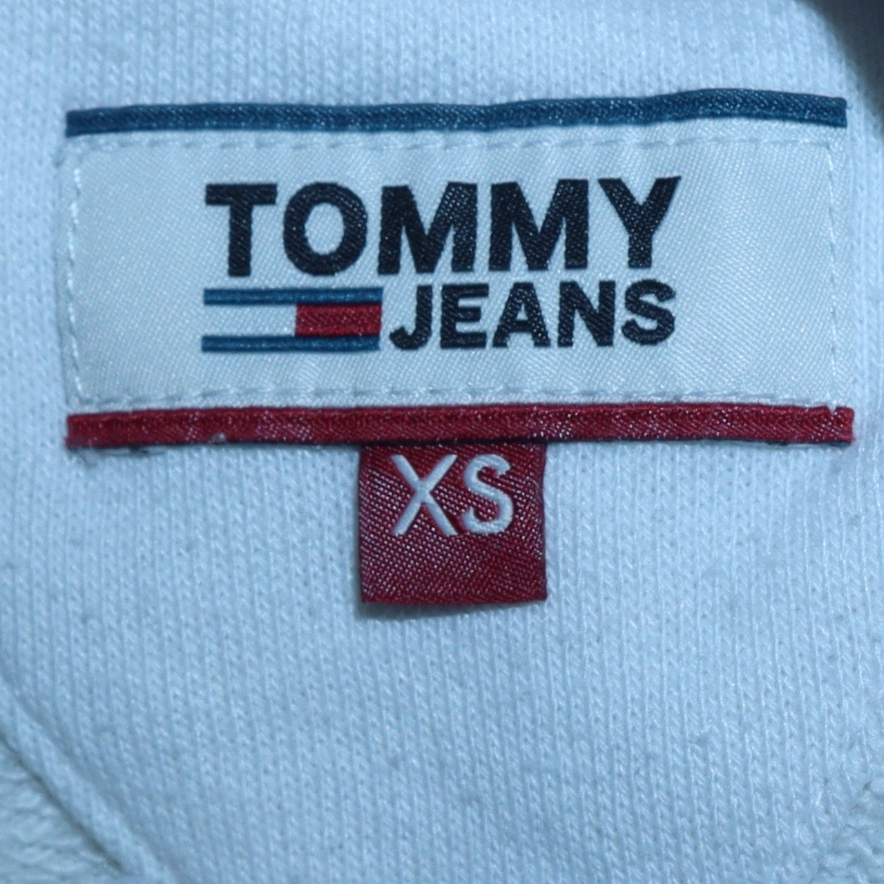 Tommy Jeans Womens White XS Pullover Hoodie Cotton Blend Logo Design
