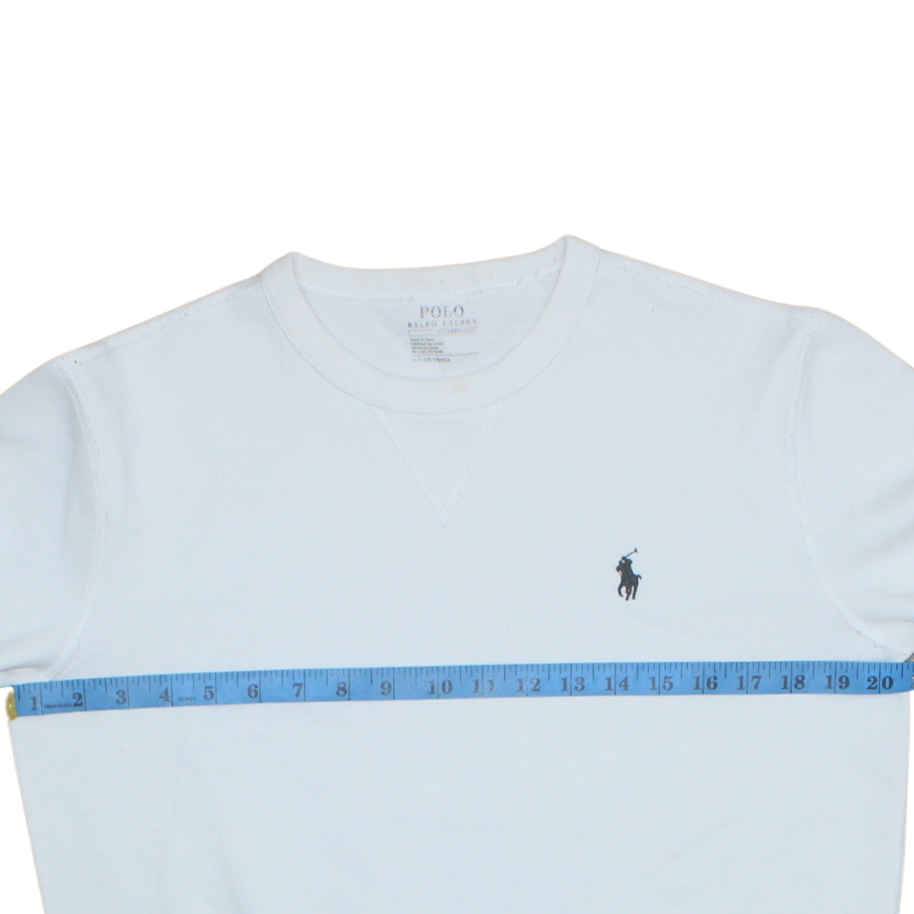 Ralph Lauren Men's White Crew Neck Pullover Sweatshirt Size S