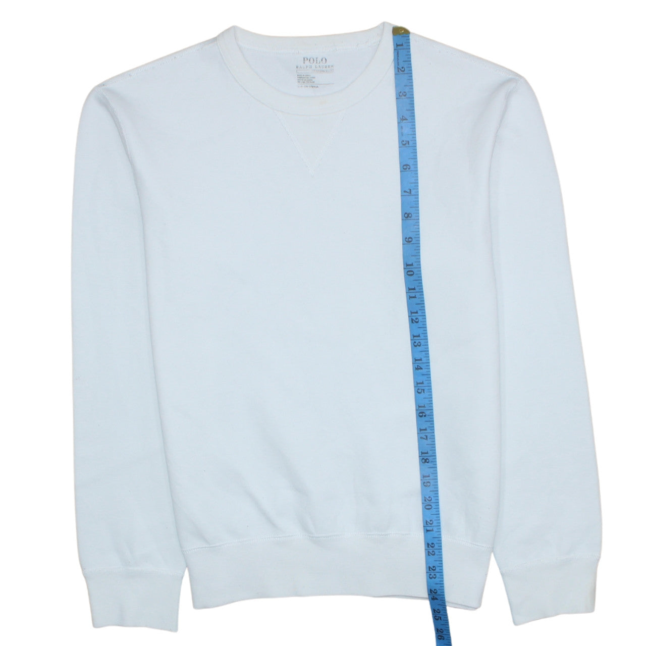 Ralph Lauren Men's White Crew Neck Pullover Sweatshirt Size S