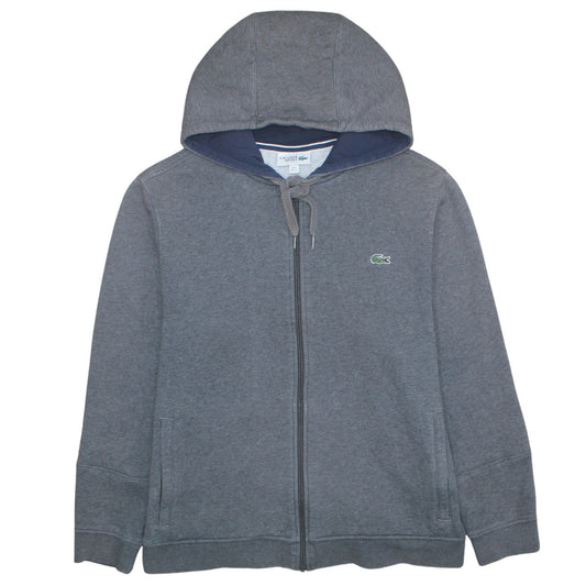 Lacoste Men Grey Full Zip Hoodie XL Regular Fit Classic Sport Style