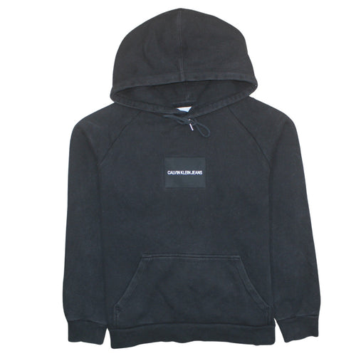 Calvin Klein Jeans Men's Black Pullover Hoodie L Fleece Logo