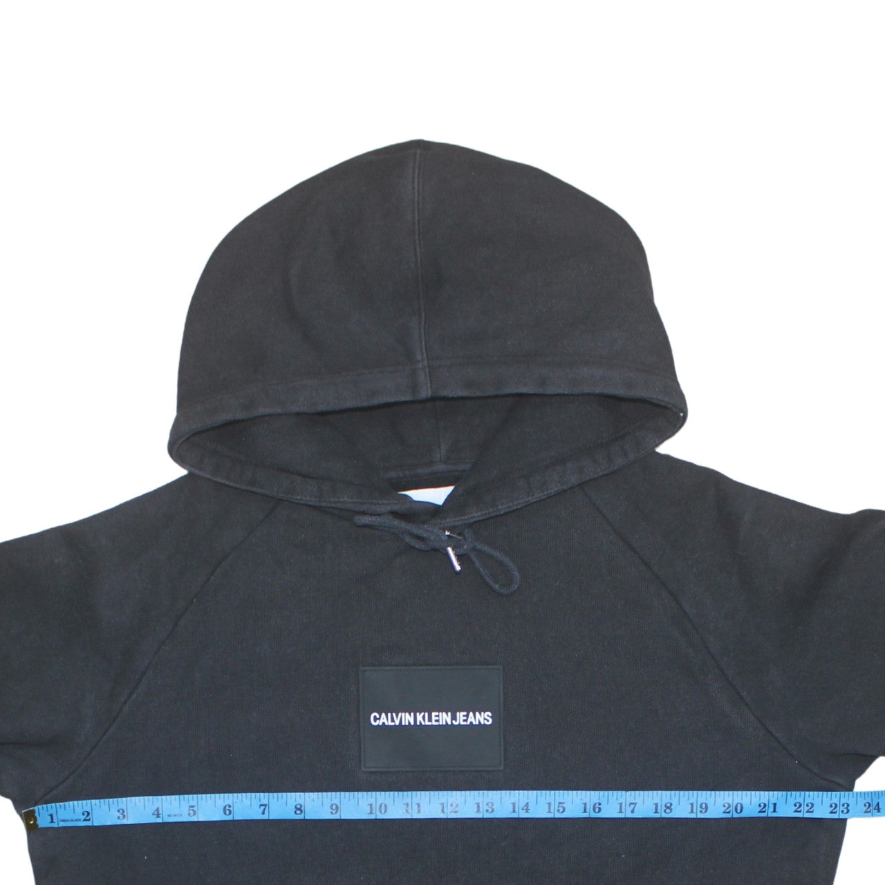 Calvin Klein Jeans Men's Black Pullover Hoodie L Fleece Logo