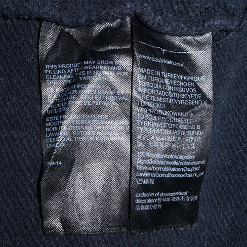 Calvin Klein Jeans Men's Black Pullover Hoodie L Fleece Logo