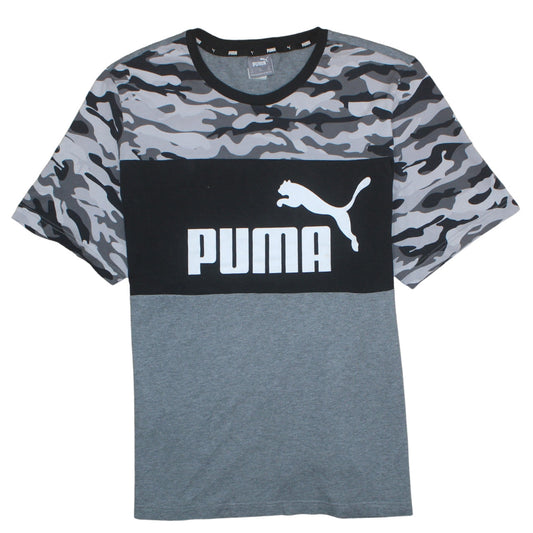 Puma Men's Grey Camo Block Crew Neck Short Sleeve T-Shirt XXL
