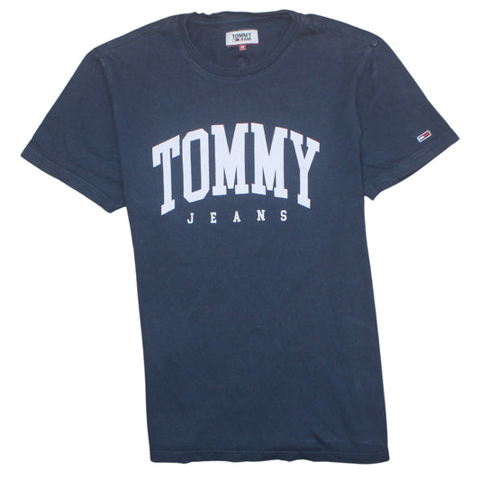 Tommy Jeans Men's Blue Crew Neck Logo Cotton T-Shirt M