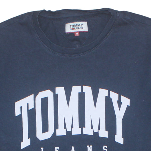 Tommy Jeans Men's Blue Crew Neck Logo Cotton T-Shirt M