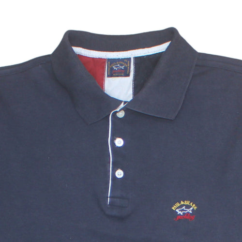 Paul & Shark Men's Blue XL Cotton Polo Shirt Yachting Logo