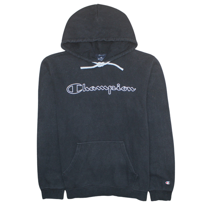 Champion Men's Black Pullover Hoodie L Logo Sportswear