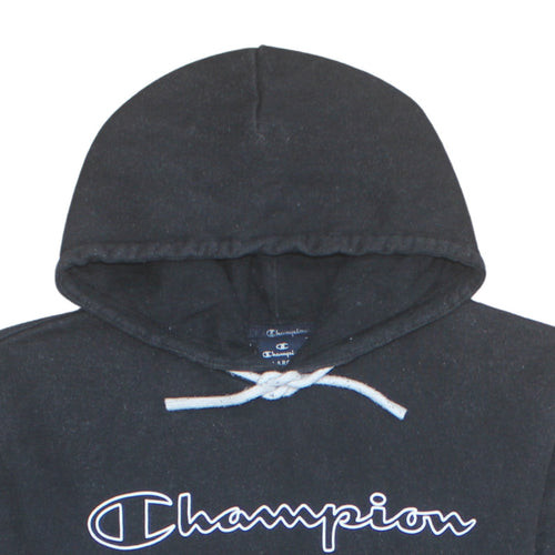 Champion Men's Black Pullover Hoodie L Logo Sportswear
