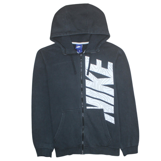 Nike Men's Black Full Zip Hoodie Size M Graphic Logo Sweatshirt