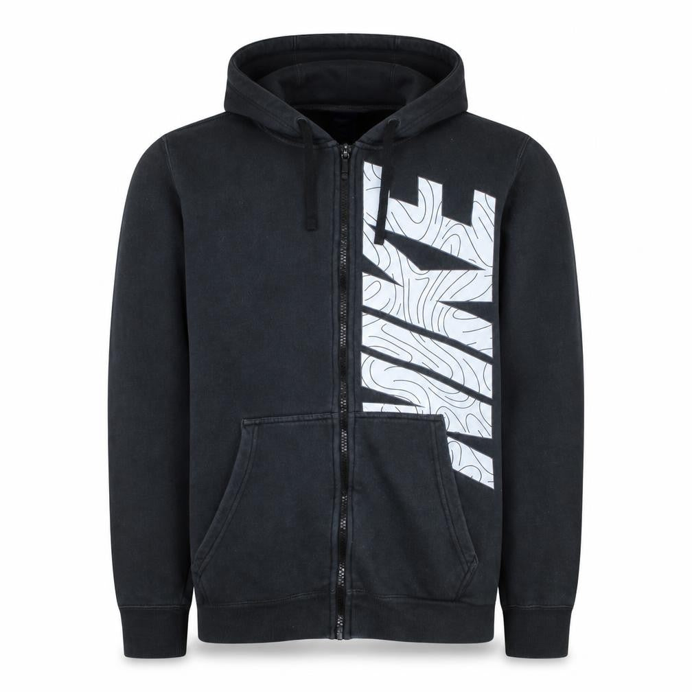 Nike Men's Black Full Zip Hoodie Size M Graphic Logo Sweatshirt