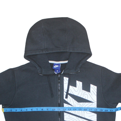 Nike Men's Black Full Zip Hoodie Size M Graphic Logo Sweatshirt