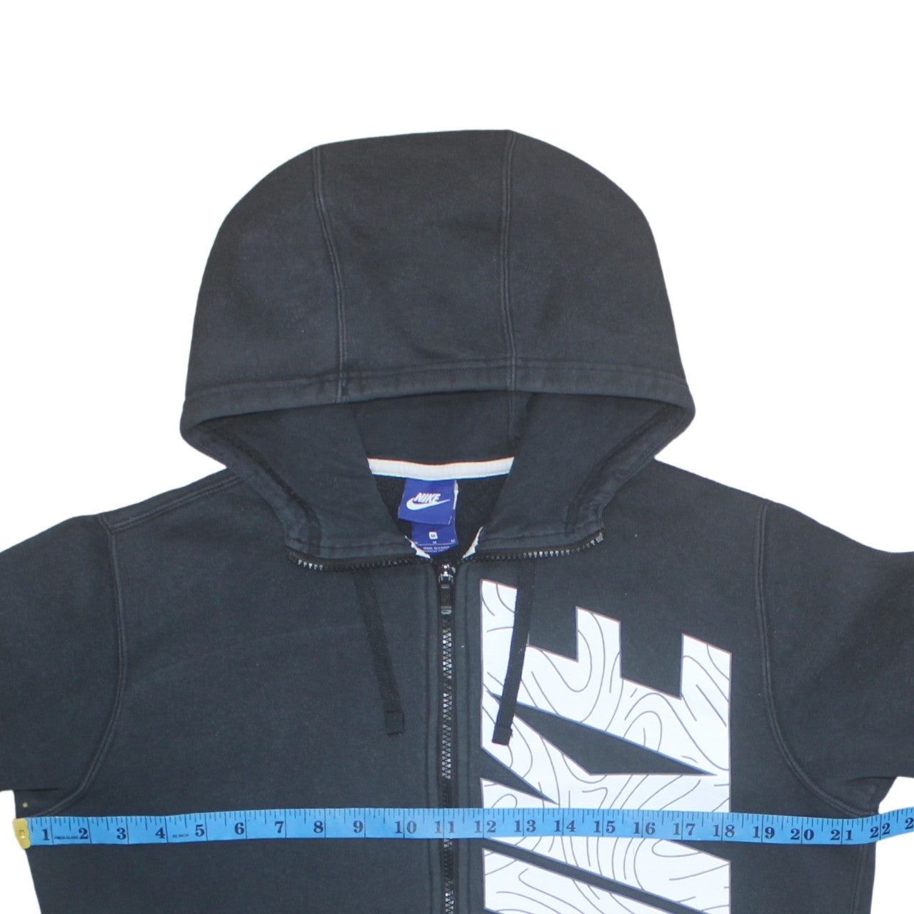 Nike Men's Black Full Zip Hoodie Size M Graphic Logo Sweatshirt