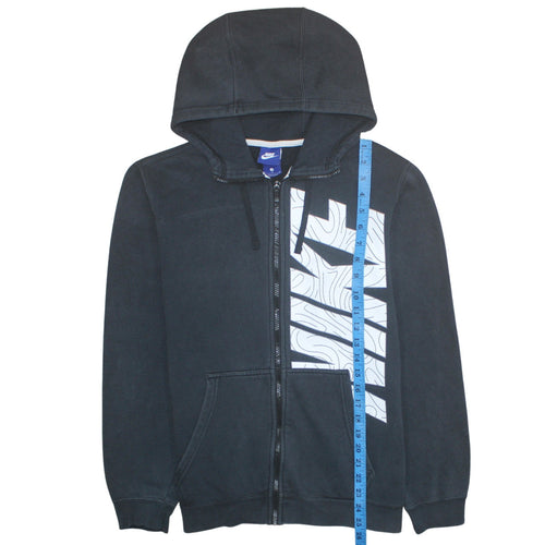 Nike Men's Black Full Zip Hoodie Size M Graphic Logo Sweatshirt