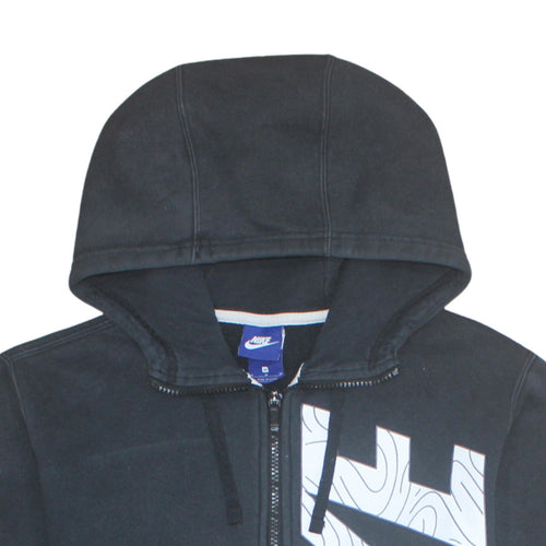 Nike Men's Black Full Zip Hoodie Size M Graphic Logo Sweatshirt