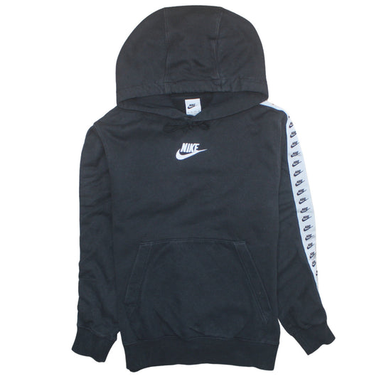 Nike Womens Black XS Pullover Hoodie with Logo Sleeve Detail