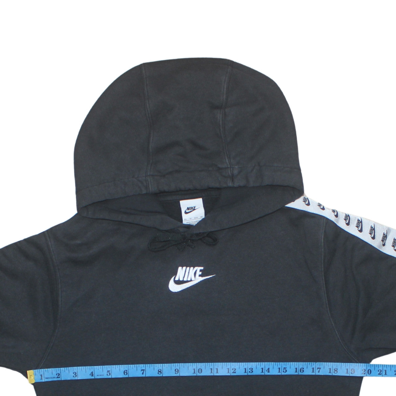 Nike Womens Black XS Pullover Hoodie with Logo Sleeve Detail
