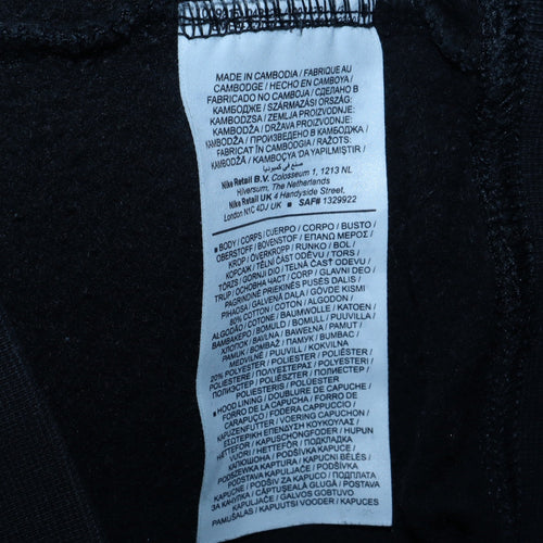 Nike Womens Black XS Pullover Hoodie with Logo Sleeve Detail
