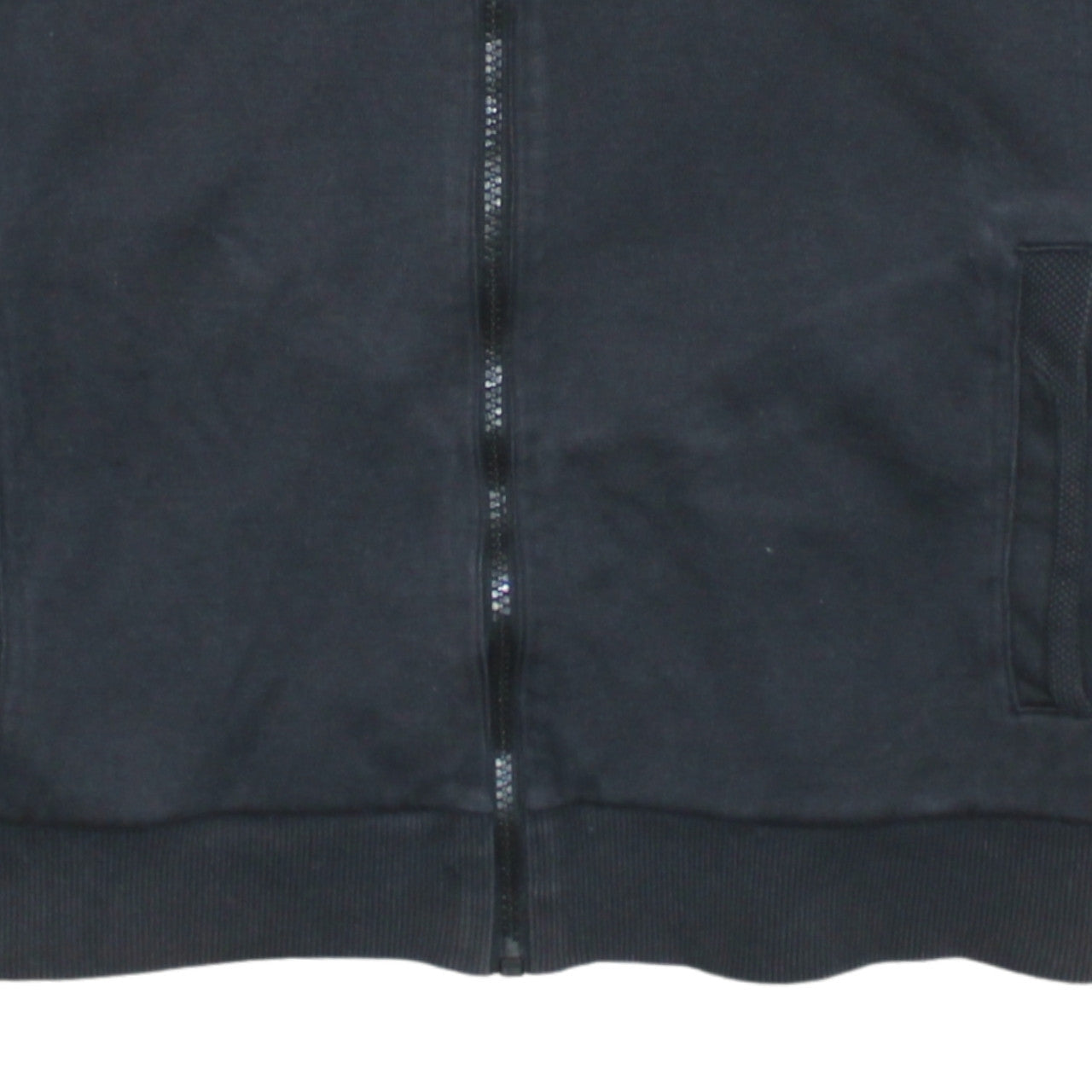Hugo Boss Mens Black Full Zip Sweatshirt L Logo Trim Athletic Style