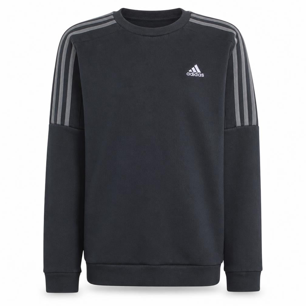 Front view of Adidas Men's Black XS Crew Neck Pullover Sweatshirt Sportswear