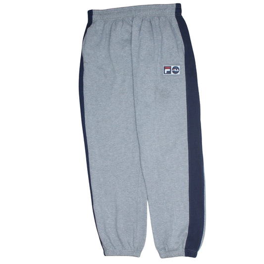 Fila Men's Grey Regular Fit Sweatpants with Logo Detail