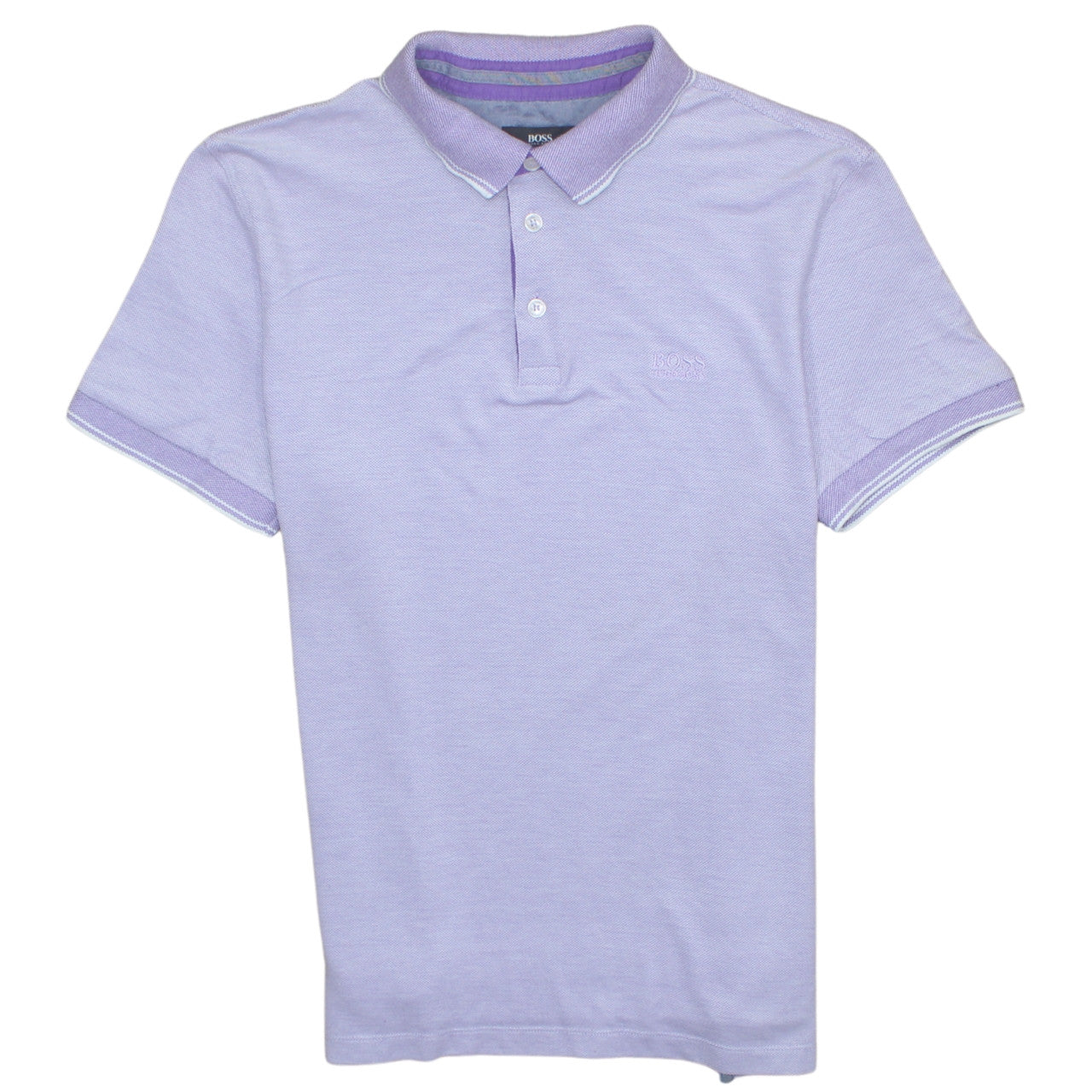Hugo Boss Men's Purple Regular Fit Cotton Polo Shirt M