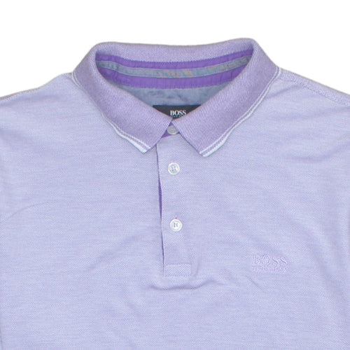 Hugo Boss Men's Purple Regular Fit Cotton Polo Shirt M
