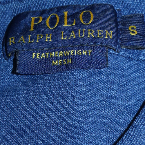 Ralph Lauren Men's Blue Featherweight Mesh Polo Shirt Size S