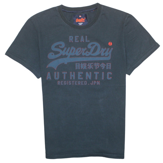 Superdry Men's Blue Authentic Graphic Logo T-Shirt Size M