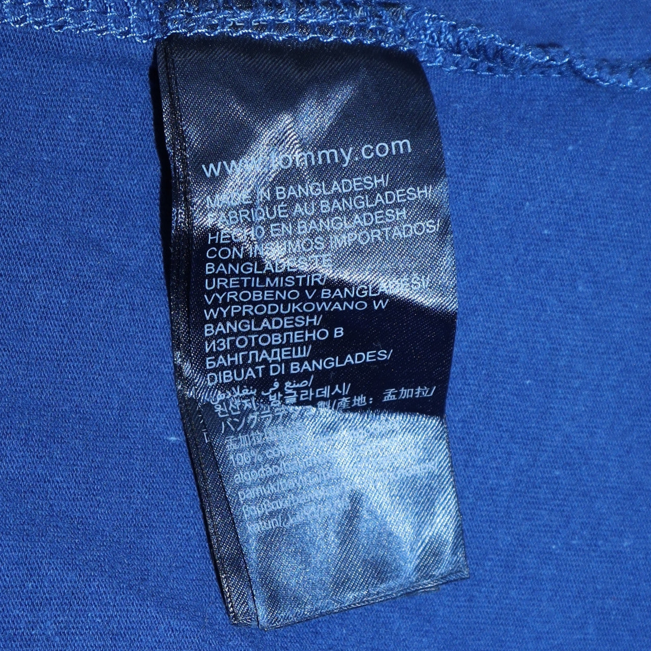 Tommy Jeans Men's Blue Graphic Logo Regular Fit Cotton T-Shirt Size L