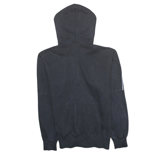 Champion Men's Black Large 1/2 Zip Hoodie with Logo Tape Detail