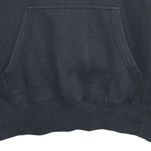 Champion Men's Black Large 1/2 Zip Hoodie with Logo Tape Detail