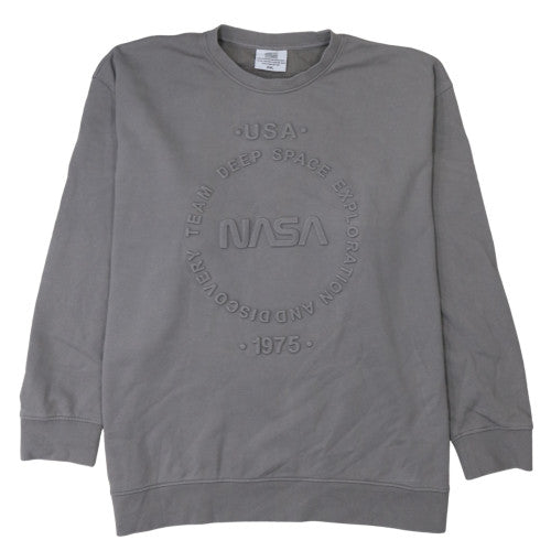 Men’s Grey NASA USA Logo Pullover Sweatshirt 2XL Regular Fit
